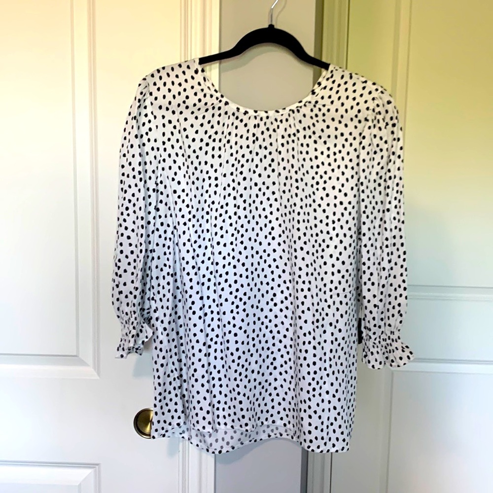 Amazon The Drop / Fashion Jackson dot sleeve blouse. XL.